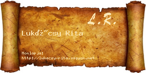 Lukácsy Rita névjegykártya