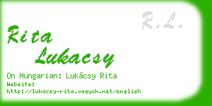 rita lukacsy business card