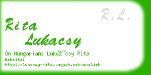 rita lukacsy business card